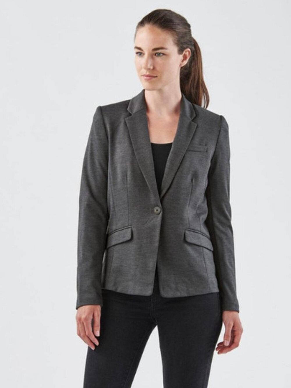 NWT Stormtech Delano Knit Graphite Heather One Button Blazer, M